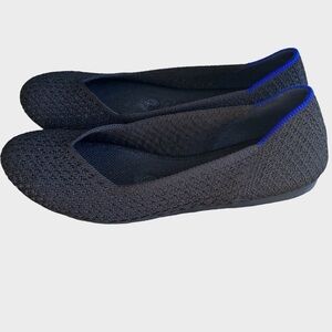 Rothy's The Flat Black Honeycomb Ballet Flats Rounded Toe
